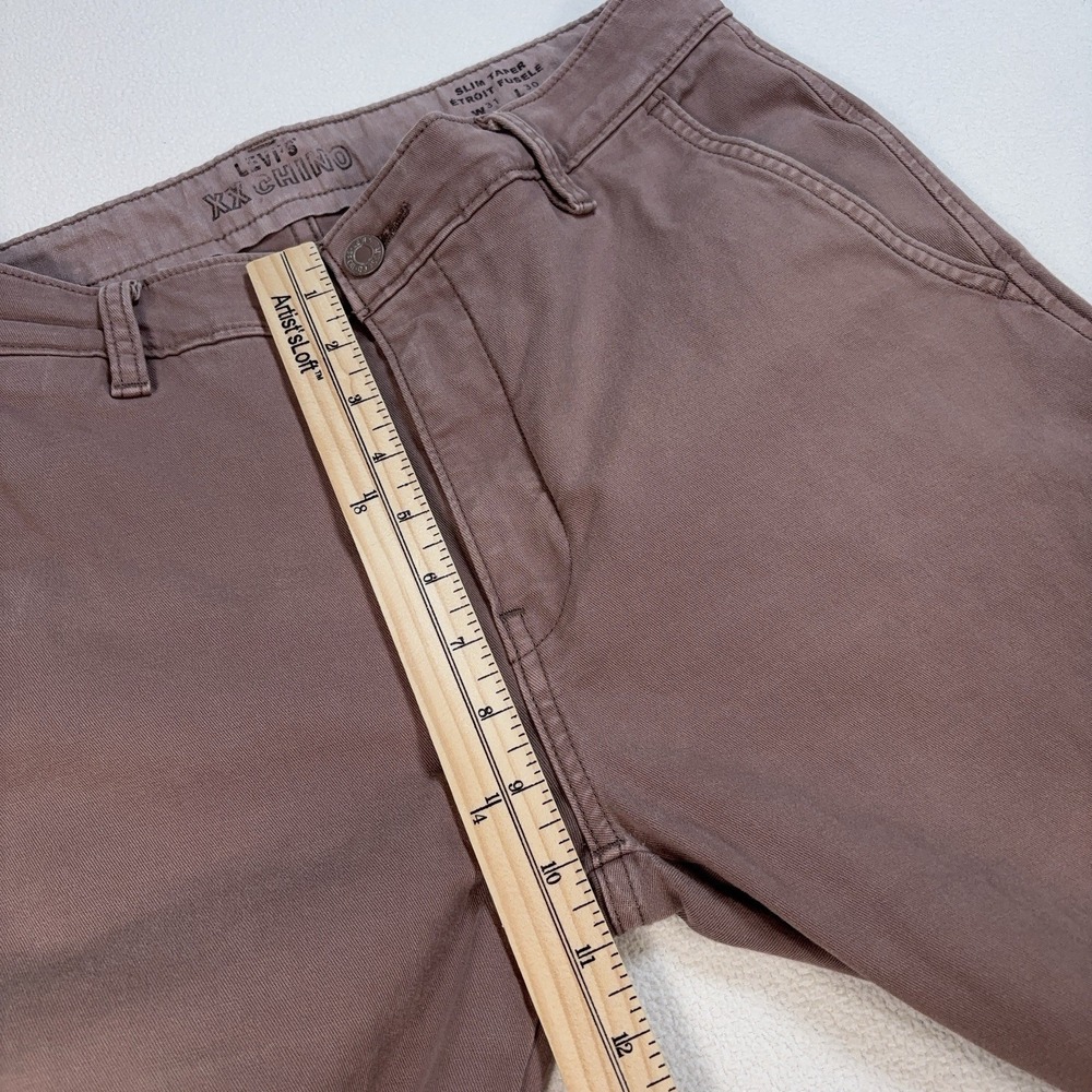 Levi's‎ XX Chino Pants Men's 31x28* Dusty Pink Brown Slim Taper Stretch - Picture 10 of 16